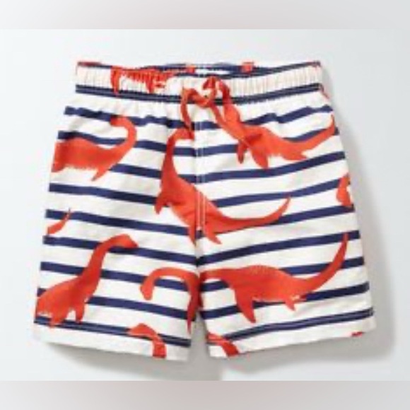 Boden Other - 198. KIDS MINI BODEN BOYS NESSIE RED NAVY STRIPE GRAPHIC BATHERS SWIM TRUNKS
